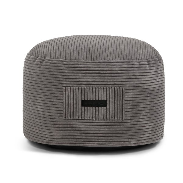 Ciemnoszary sztruksowy puf Om 60 – SLOWDOWN