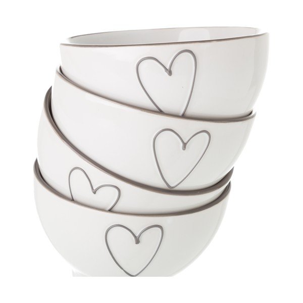 Biała misa ceramiczna Unimasa Heart, 580 ml-image-2