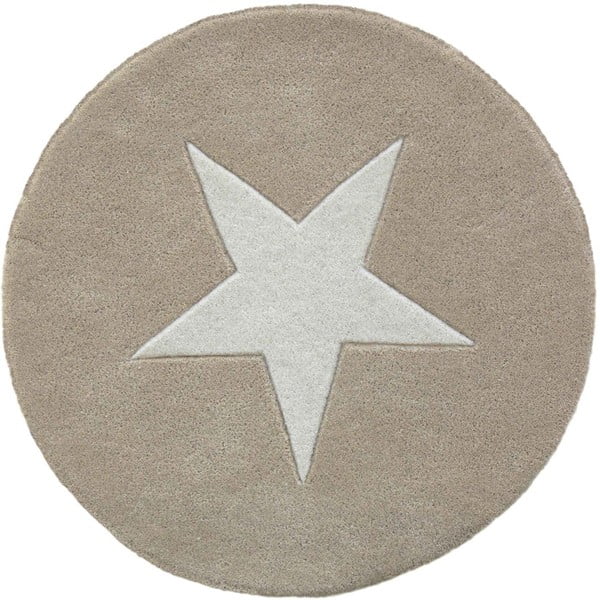 Wełniany dywan Star Beige, 130 cm