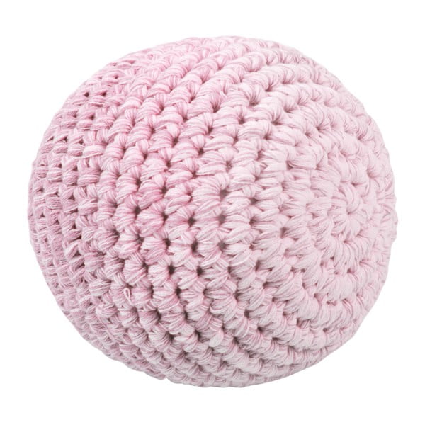 Różowa szydełkowa piłeczka Sebra Crochet Ball, ⌀ 14 cm
