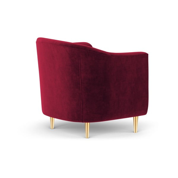 Czerwony aksamitny fotel Kooko Home Corde-image-3