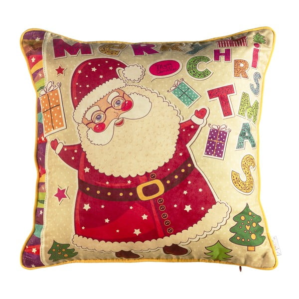 Świąteczna poszewka na poduszkę Mike & Co. NEW YORK Happy Santa, 43x43 cm