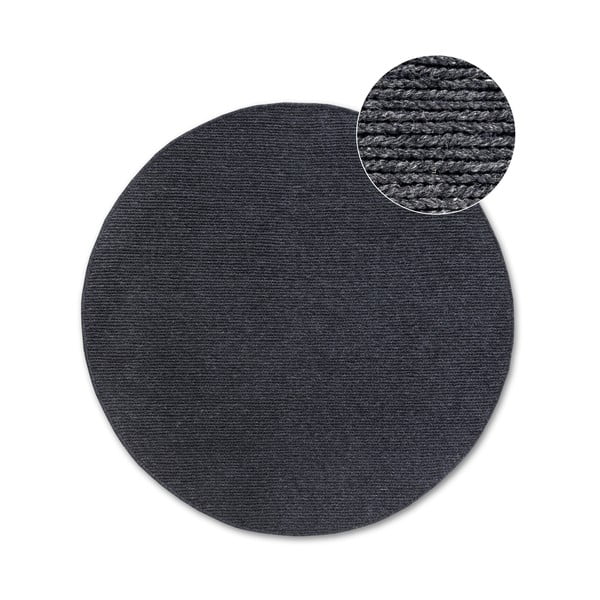 Ciemnoszary wełniany okrągły dywan tkany ręcznie ø 160 cm Francois – Villeroy&Boch