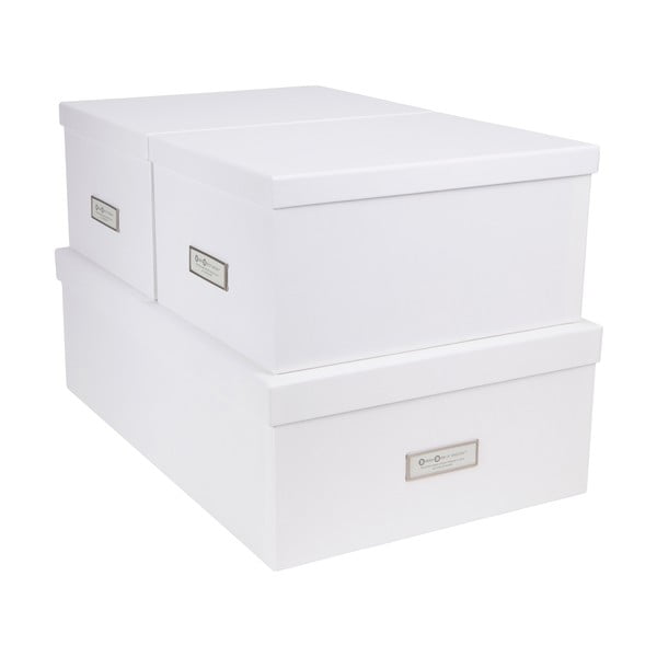 Zestaw 3 białych pudełek Bigso Box of Sweden Inge