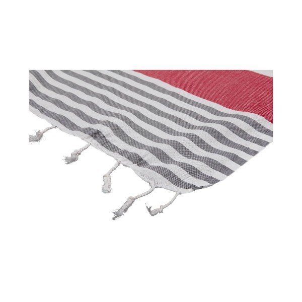 Ręcznik Hamam Ellis Red/Gray, 100x180 cm-image-3