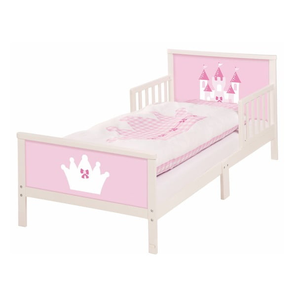 Różowe łóżeczko dziecięce Roba Castle, 70 x 140 cm