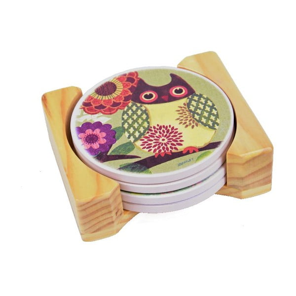 Zestaw 4 podkładek pod kubek Ego Dekor Owl