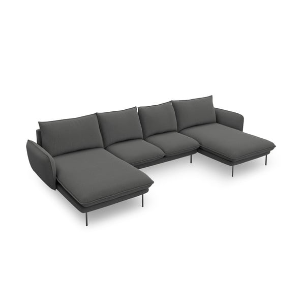 Ciemnoszara sofa w kształcie litery U Cosmopolitan Design Vienna-image-2