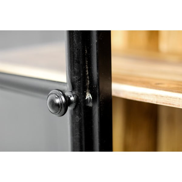 Czarna witryna z litego drewna akacjowego 170x90 cm Kingston – HSM collection-image-1