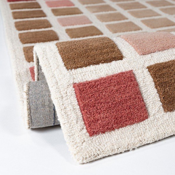 Różowy wełniany dywan tkany ręcznie 160x230 cm Renga Wool – Flair Rugs-image-4