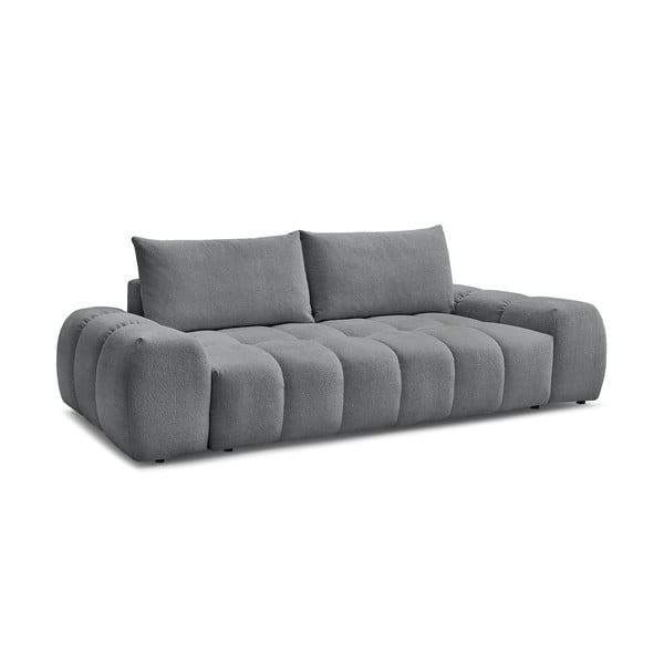 Ciemnoszara rozkładana/ze schowkiem sofa z tkaniny szenilowej 278 cm Everest – Bobochic Paris-image-3