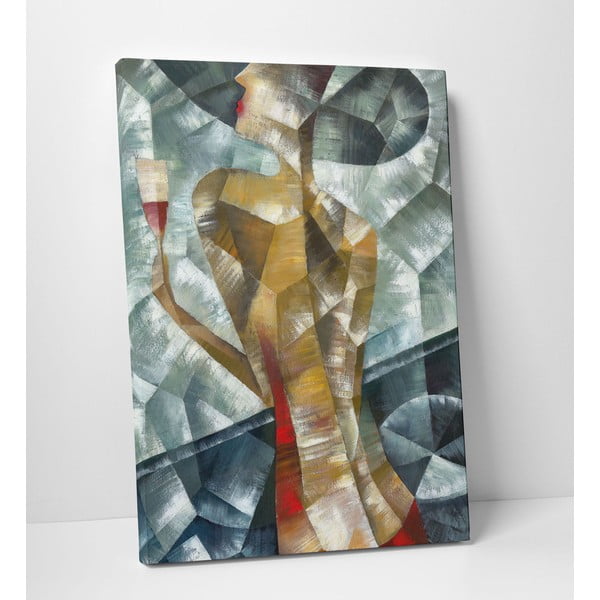 Obraz na płótnie "Kobieta z lampką wina", 50x70 cm