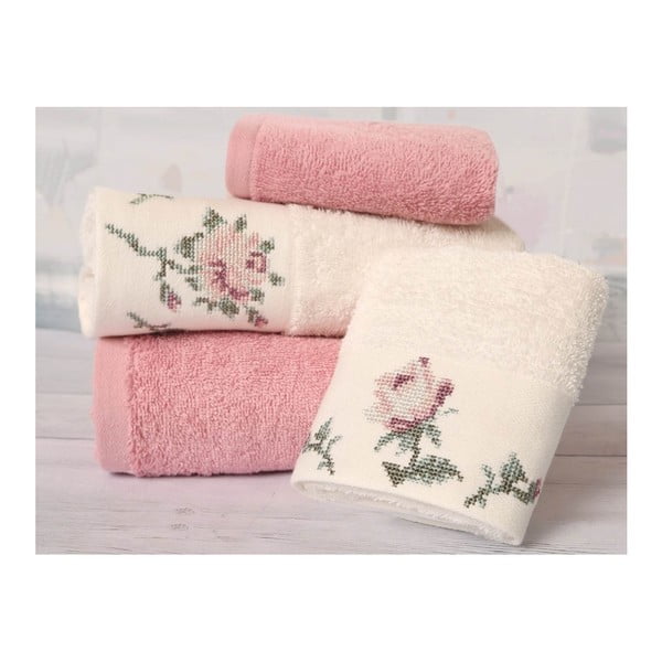 Komplet 4 ręczników z bawełny premium Rosabella