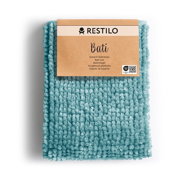 Turkusowy dywanik łazienkowy 50x70 cm Bati – Restilo