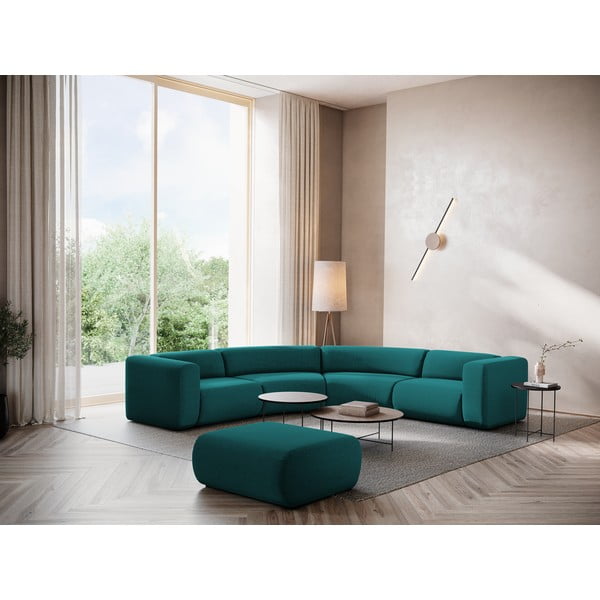 Turkusowy aksamitny narożnik Ekahi – Makamii-image-1