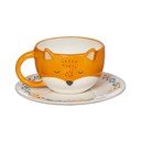 Pomarańczowa filiżanka ze spodkiem z dolomitu Sass & Belle Finley Fox, 210 ml