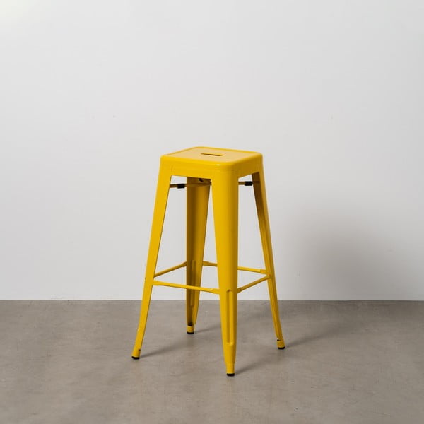 Żółte metalowe hokery zestaw 2 szt. (wysokość siedziska 76,5 cm) – Ixia-image-1