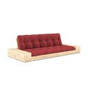 Czerwona sztruksowa rozkładana sofa 244 cm Base – Karup Design