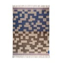 Niebiesko-brązowy koc z mieszanki wełny 130x190 cm Maze – Mette Ditmer Denmark