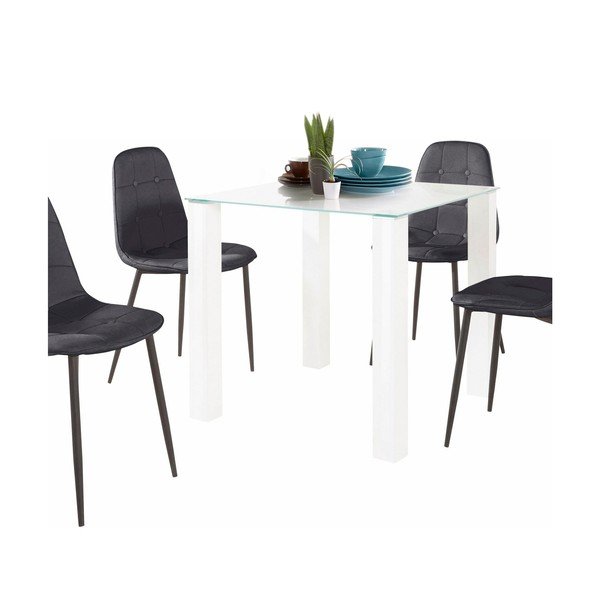 Zestaw stołu i 4 czarnych krzeseł Støraa Dante, dł. stołu 80 cm-image-1