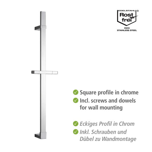 Drążek prysznicowy na słuchawkę ze stali nierdzewnej w kolorze błyszczącego srebra 68 cm Design – Wenko-image-2