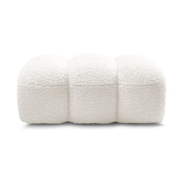 Biały podnóżek z materiału bouclé Hippolyte – Bobochic Paris