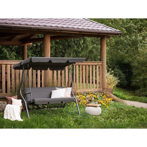 Szara 3-osobowa ławka ogrodowa Monobeli Line-image-1