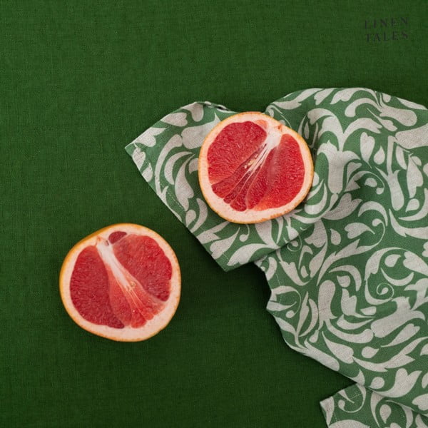 Lniana ścierka 45x65 cm Evergreen Damask – Linen Tales-image-4