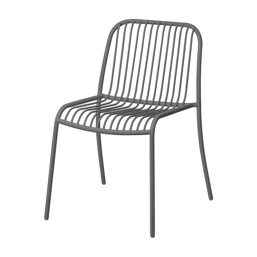 Szare metalowe krzesło ogrodowe Yua Wire – Blomus