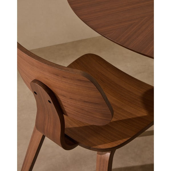 Ciemnobrązowe krzesło w dekorze orzecha Gena – Kave Home-image-2