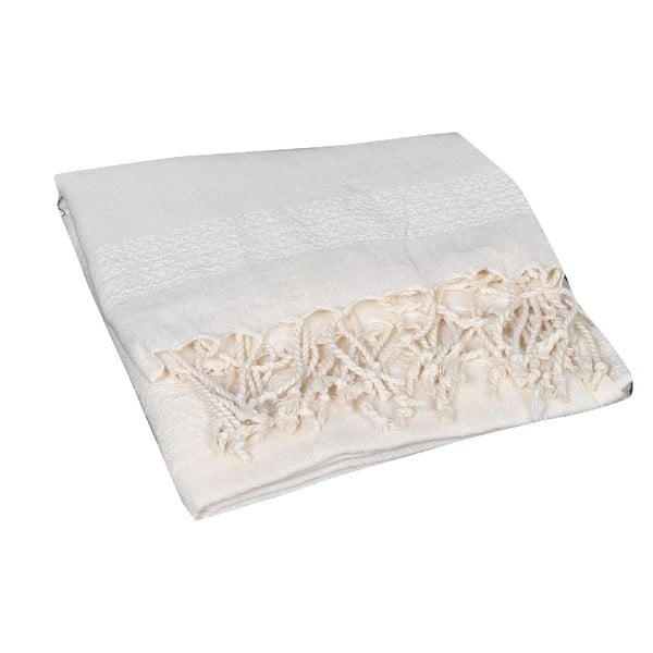 Kremowy ręcznik hammam Ipek Cream, 90x190 cm