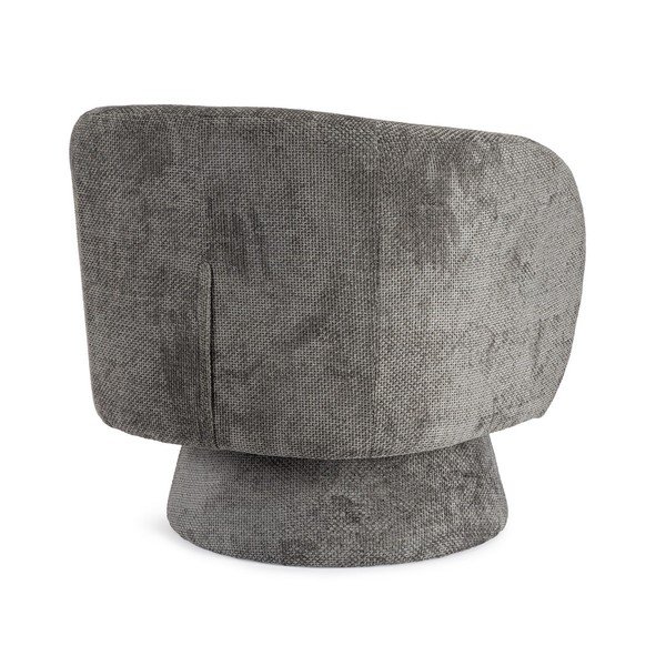 Ciemnoszary obrotowy fotel z tkaniny szenilowej Julienne – Bizzotto-image-4