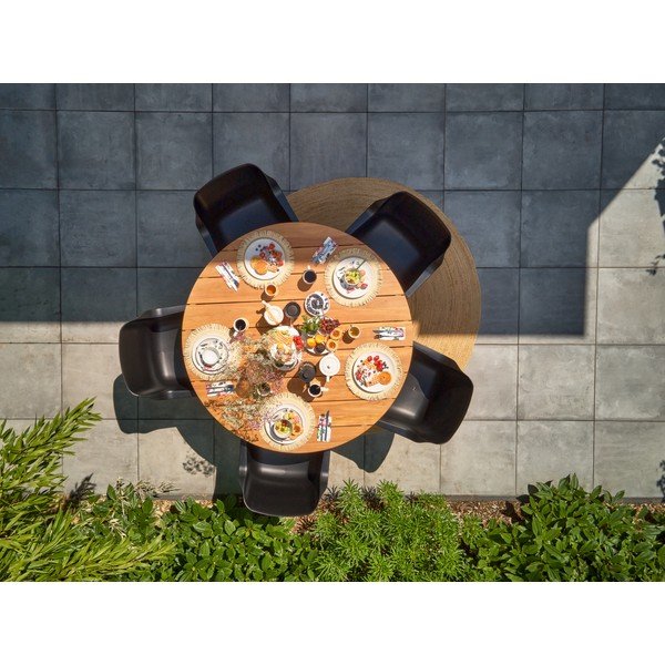 Okrągły stół ogrodowy z litego drewna tekowego ø 150 cm Stephanie – Hartman-image-1