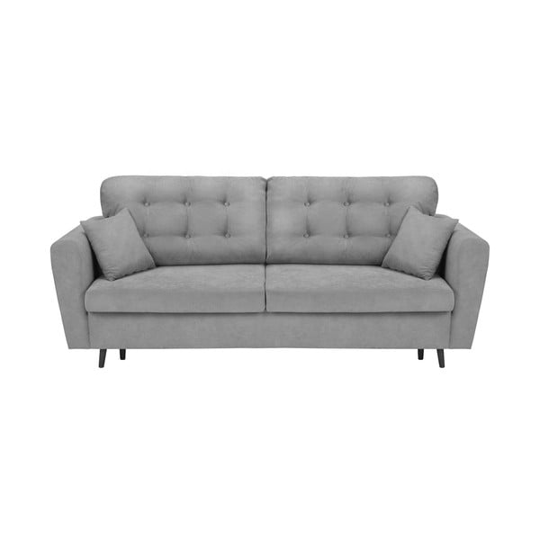 Szara 3-osobowa sofa rozkładana ze schowkiem Cosmopolitan Design Lyon