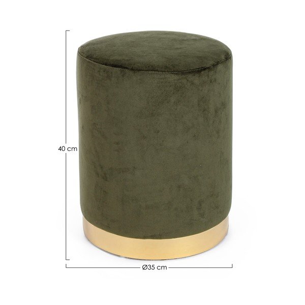 Ciemnozielony aksamitny puf Lucilla – Yes Everyday-image-3