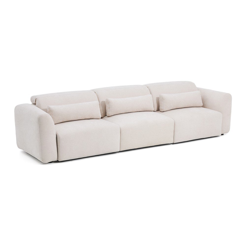 Beżowa częściowo rozkładana/rozkładana sofa z tkaniny szenilowej z szezlongiem 335 cm Lares – Kave Home (zdjęcie 7)