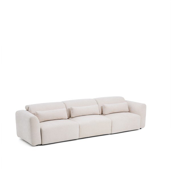 Beżowa częściowo rozkładana/rozkładana sofa z tkaniny szenilowej z szezlongiem 335 cm Lares – Kave Home-image-3