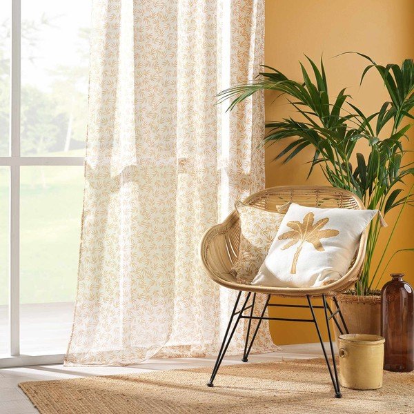 Żółto-biała firanka z woalu 140x240 cm Maddy – douceur d'intérieur-image-3