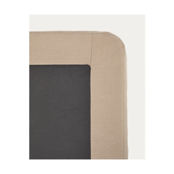 Szarobrązowe tapicerowane łóżko dwuosobowe bez zagłówka 180x200 cm Jaira – Kave Home-image-4