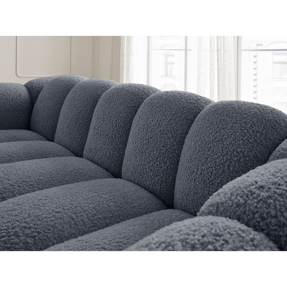 Ciemnoszara sofa z materiału bouclé 232 cm Hippolyte – Bobochic Paris (zdjęcie 2)
