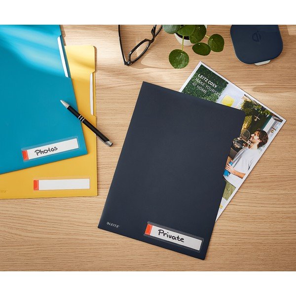 Szary folder z kieszonką na etykietę Leitz Cosy, A4-image-1