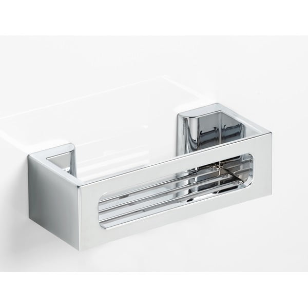 Srebrna samoprzylepna półka łazienkowa z tworzywa sztucznego Bralia – Wenko-image-3