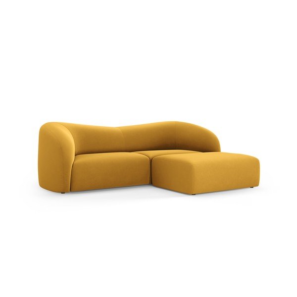 Musztardowa aksamitna sofa 237 cm Santi – Interieurs 86-image-2
