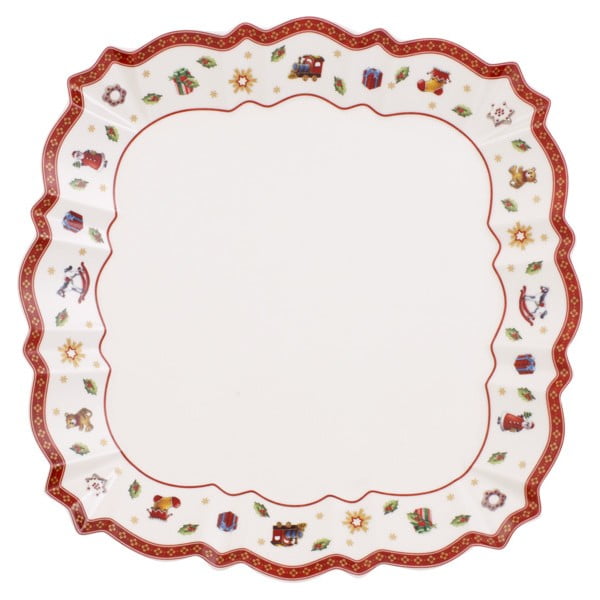 Biały porcelanowy półmisek z motywem świątecznym Villeroy & Boch, ø 26,5 cm