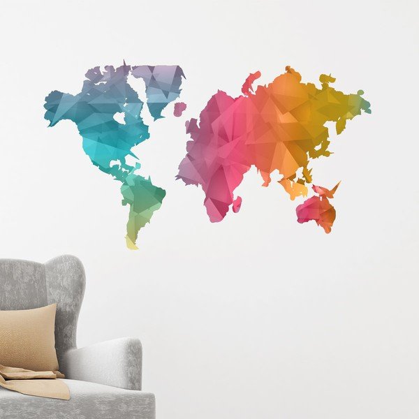 Naklejka mapa świata Ambiance Colour-image-1