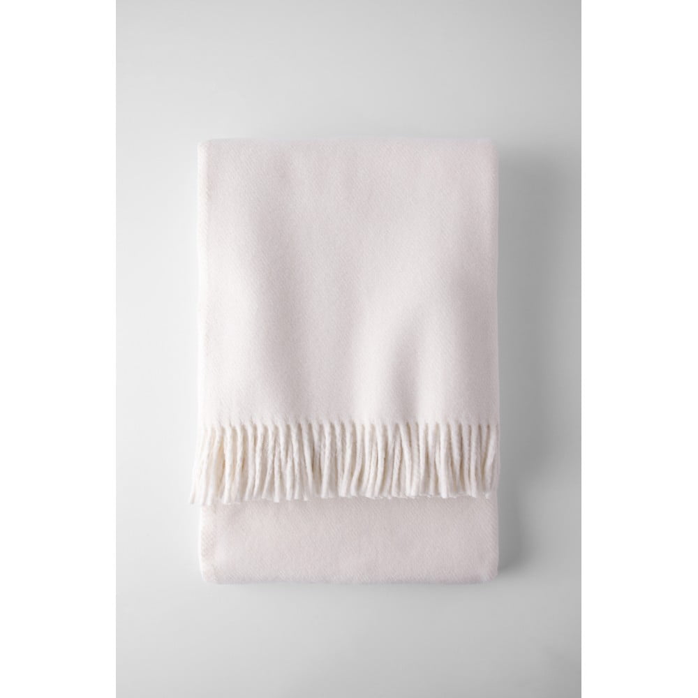 Kremowy pled z domieszką bawełny Euromant Basics, 140x180 cm