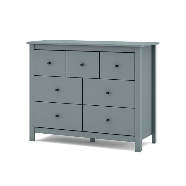 Szarozielona komoda z litego drewna sosnowego 110x80x40 cm Misti – Marckeric-image-3