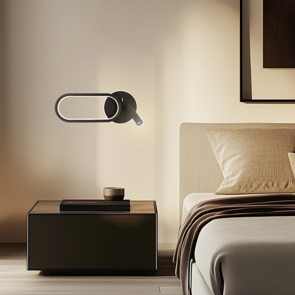 Czarny kinkiet LED Monet – Candellux Lighting-image-2