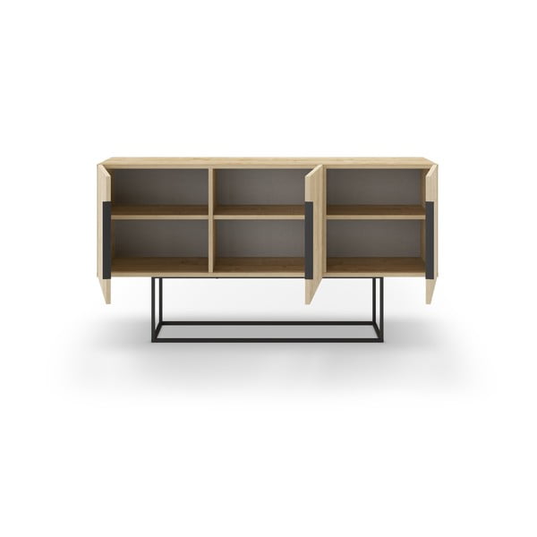 Niska komoda w dekorze dębu 150x80 cm Titan – Marckeric-image-2