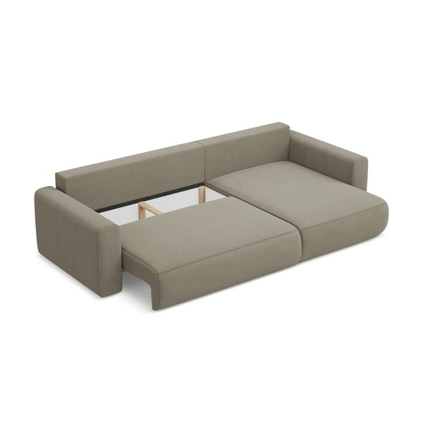 Jasnobrązowy rozkładany/ze schowkiem narożnik (prawostronny/z szezlongiem) Kapua – Makamii-image-3